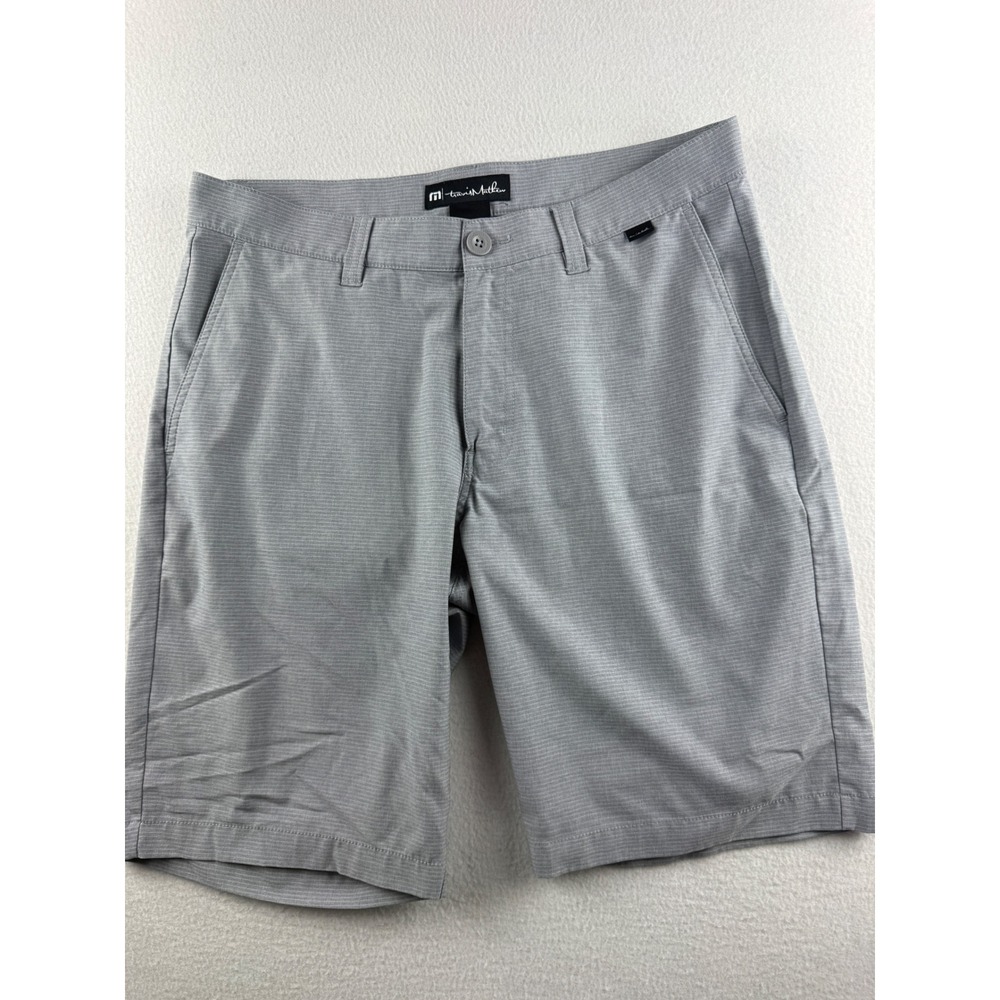 TravisMathew Mens Grey Micro Stripe‎ Performance Golf Shorts Size 32 Stretch